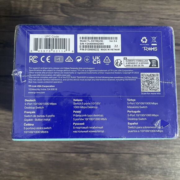 TP-Link TL-SG105 5-Port Gigabit Ethernet 1000Mbps Desktop Switch - NEW SEALED - Picture 6 of 9